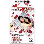FUJIFILM チェキ フィルム instax mini HEART SKETCH  1パック(10枚入)