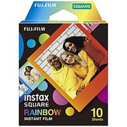 FUJIFILM　チェキ　インスタントフィルム　カラー instax SQUARE RAINBOW（レインボー）1パック（10枚入）