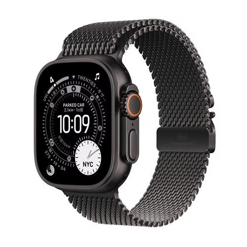 Apple Watch Ultra 3（GPS ＋ Cellularモデル）- 49mm MF1N4J/A ブラックチタニウムケースとブラックチタニウムミラネーゼループ - S