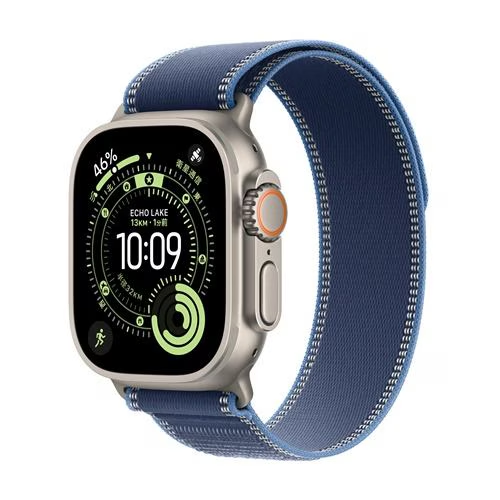 Apple Watch Ultra 3（GPS ＋ Cellularモデル）- 49mm MEWU4J/A ナチュラルチタニウムケースとブルー/ブライトブルートレイルループ - M/L