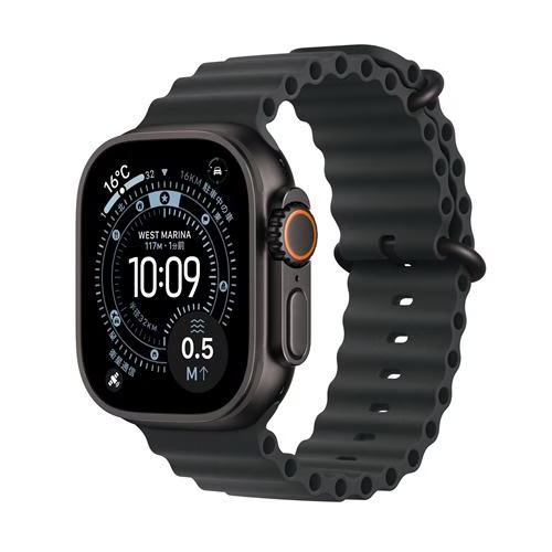 Apple Watch Ultra 3（GPS ＋ Cellularモデル）- 49mm MF0J4J/A ブラックチタニウムケースとブラックオーシャンバンド