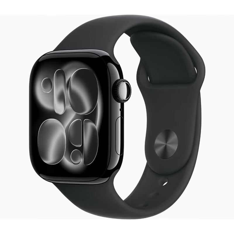 Apple Watch Series 11（GPS ＋ Cellularモデル）- 46mm MFC24J/A ジェットブラックアルミニウムケースとブラックスポーツバンド - S/M