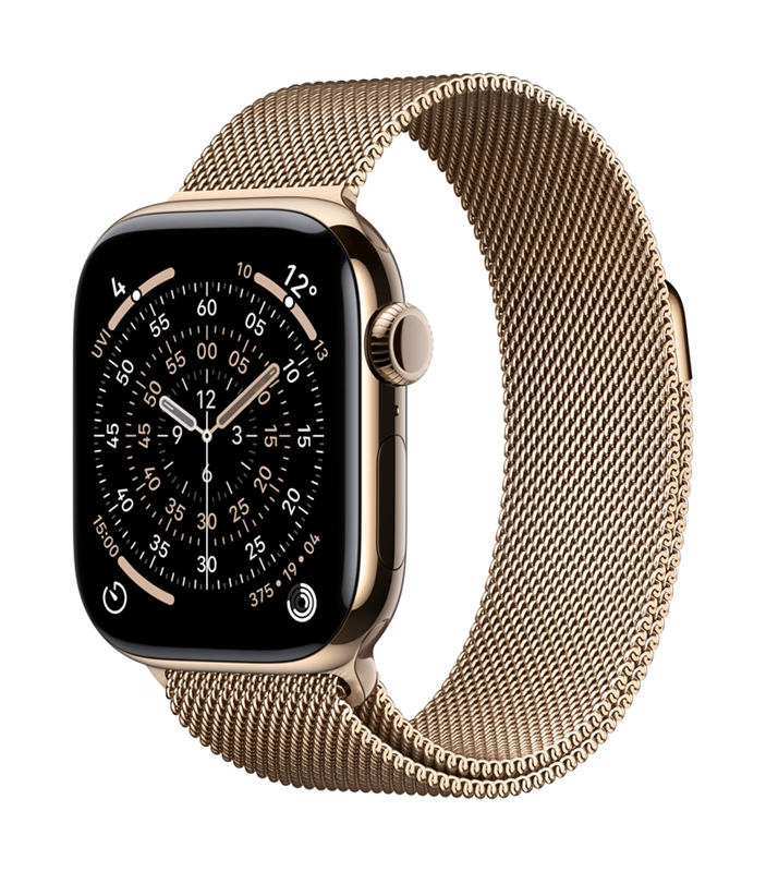 Apple Watch Series 11（GPS ＋ Cellularモデル）- 42mm MF8Y4J/A ゴールドチタニウムケースとゴールドミラネーゼループ
