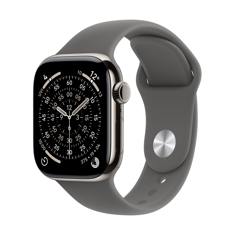 Apple Watch Series 11（GPS ＋ Cellularモデル）- 42mm MF8N4J/A ナチュラルチタニウムケースとストーングレイスポーツバンド - M/L