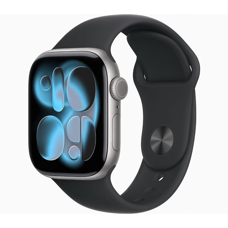 Apple Watch Series 11（GPSモデル）- 46mm MEV44J/A スペースグレイアルミニウムケースとブラックスポーツバンド - M/L
