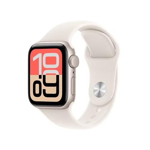 Apple Watch SE 3（GPSモデル）- 44mm MEHJ4J/A スターライトアルミニウムケースとスターライトスポーツバンド - M/L