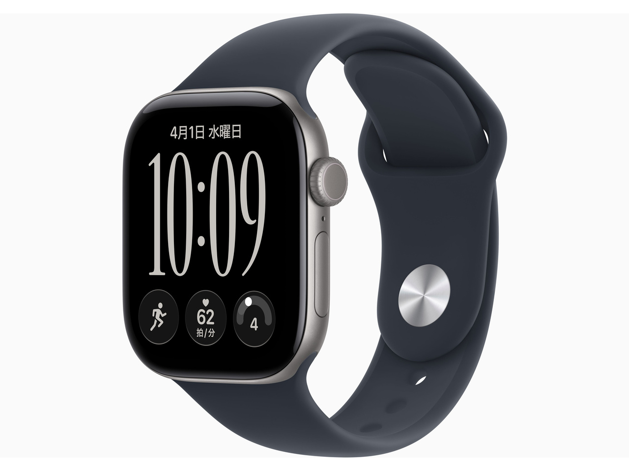 Apple Watch Series 12（GPS ＋ Cellularモデル）- 46mm MJG64X/A スペースグレイアルミニウムケースとネイビーブルースポーツバンド-S/M